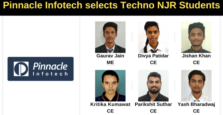 Pinnacle Infotech selects 6 Techno NJR students