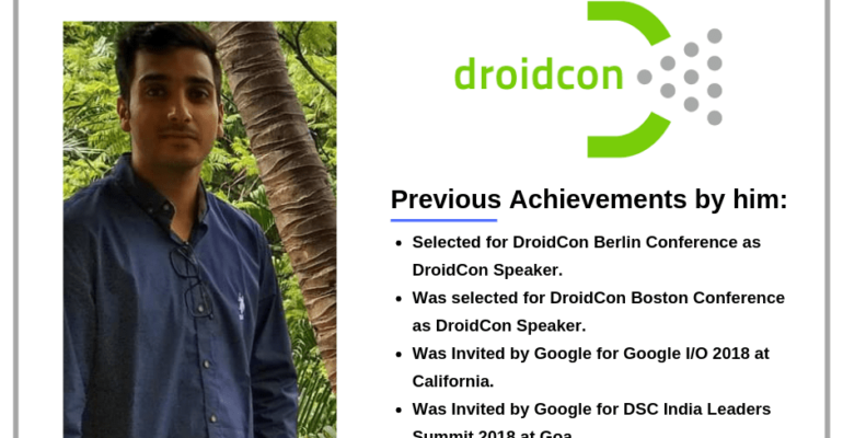 Techno NJR Alumnus, Akshay Nandwana selected for DroidCon Berlin Conference as DroidCon Speaker