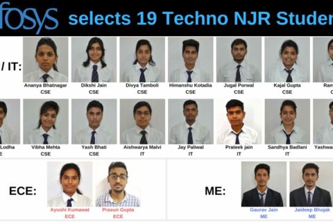 Infosys select 19 Techno NJR Students