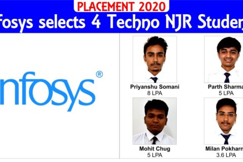 [ PLACEMENT 2020 ] Infosys selects 4 Techno NJR Students