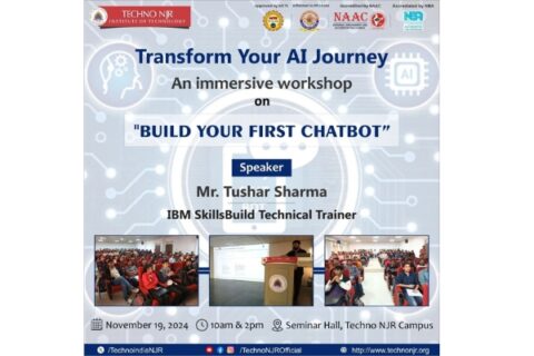 Techno NJR hosted an exclusive workshop: "Build Your First Chatbot" designed to ignite your AI potential!