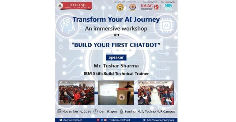 Techno NJR hosted an exclusive workshop: "Build Your First Chatbot" designed to ignite your AI potential!