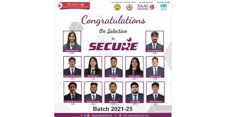 Congratulations to our Techno NJR students for securing a position at Secure Meters